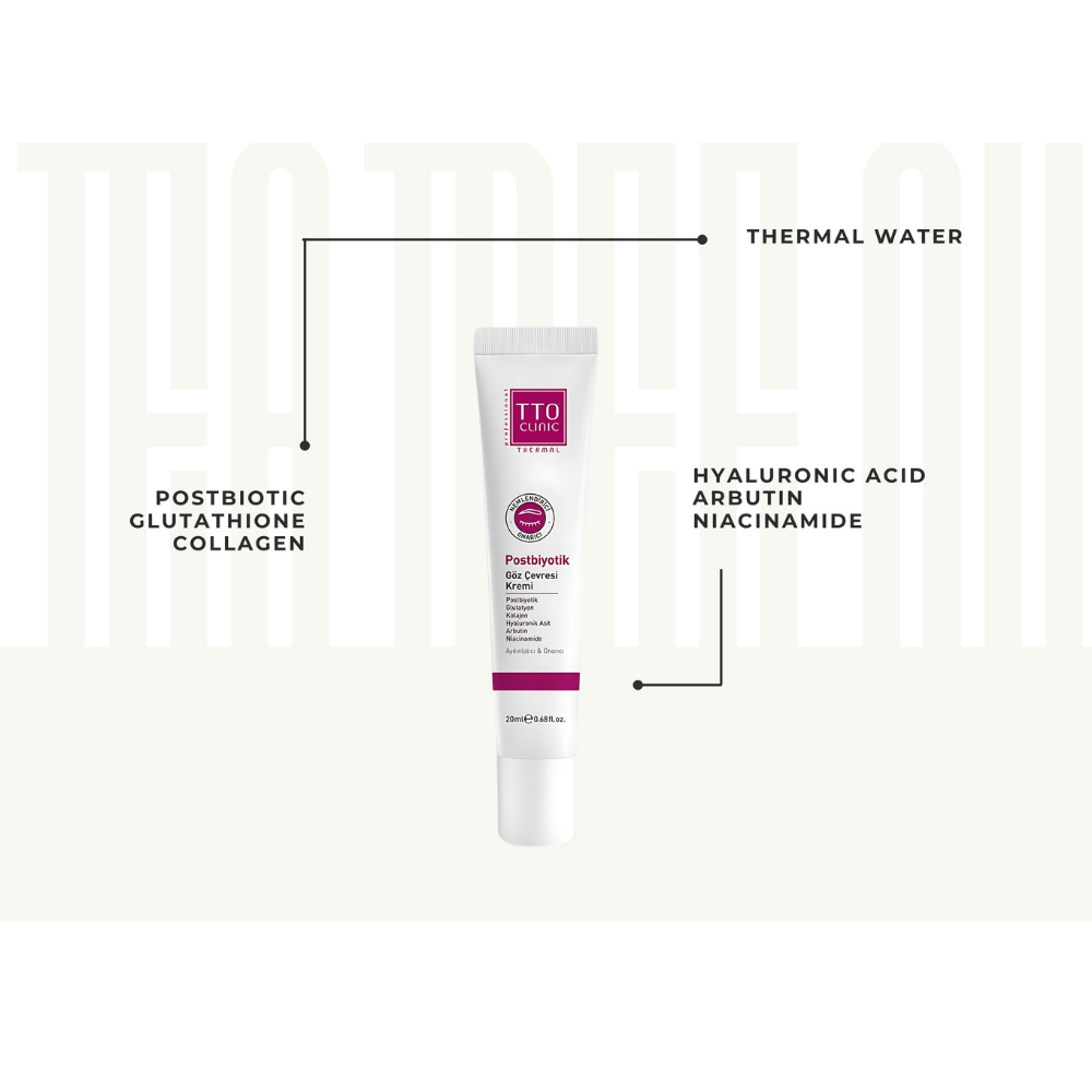 TTO Clinic Postbiotic 20ml Eye Contour Cream Hyaluronic Acid Collagen Arbutin Niacinamide Anti-Wrinkle Firming Deep Moisturizing