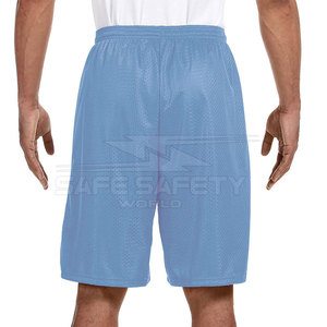 Pantalones cortos de gimnasio de estilo informal de verano de talla grande para hombre, malla de baloncesto de poliéster de secado rápido, cintura elástica, Color sólido no tejido - Product Image 4