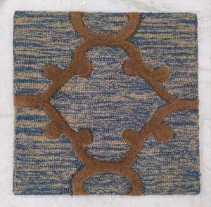 Carreau de moquette en laine fait main avec motif géométrique Tapis de taille personnalisée pour la maison et le bureau - Product Image 1