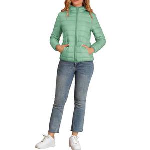 Fashionable Autumn Canvas Quilted <b>Zipper</b> Design Knitted <b>Waterproof</b> Windproof Breathable Polyester Lining Women's High Quality - Product Image 2