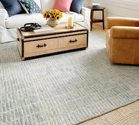 Tapis en laine moderne fait à la main de luxe 8x10 tapis bleu espace Unique pour chambre salle à manger décoration de la maison Premium