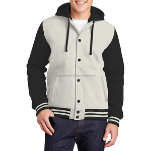 Veste de baseball vintage en coton brodé, col montant rétro, pour homme - Product Image 1