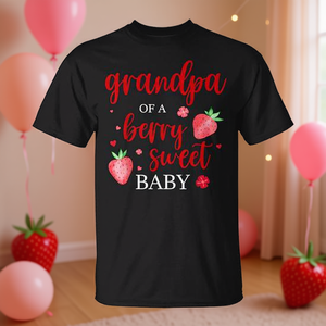 Maglietta per il primo compleanno del nonno di un bambino dolce come una fragola, per celebrare con un divertente tema fragola - Product Image 3