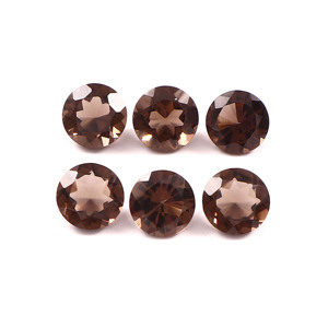 Lot en gros de pierres précieuses naturelles de 12 mm en quartz fumé AAA, taille ronde, facettées, calibrées, pour la fabrication de bijoux - Product Image 1