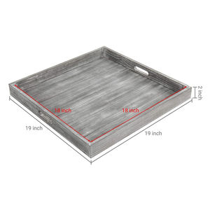 Plateau de service en bois de pin artisanal avec poignées Plateaux en bois polyvalents de qualité supérieure à des prix abordables pour le service et la décoration - Product Image 3