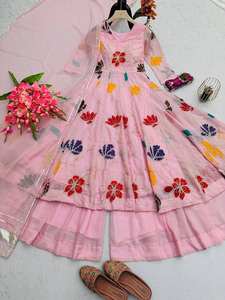 Designer indien pur soie douce Salwar costume longue robe pakistanaise Kameez Dupatta à la mode pour les fonctions de mariage et de fête - Product Image 5