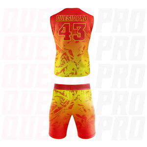 Ventes en gros d'uniformes de football américain 7v7 personnalisés par sublimation, dernier design, coupe standard pour les jeunes et taille plus, vêtements d'équipe légers - Product Image 3