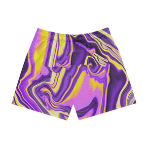 Premium 150 GSM breathable polyester <b>mesh</b> shorts vibrant purple yellow <b>marble</b> print sublimation custom logo <b>Mesh</b> men's shorts - Product Image 1