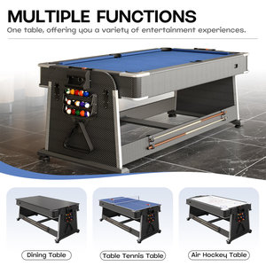 Table de billard multi-jeux Xikuno personnalisable – Table combinée billard, repas et divertissement - Product Image 1