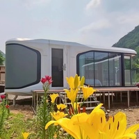 Maison préfabriquée en conteneur à grand espace, 2 chambres, insonorisée, bureau, pod, capsule, cabine pour villa, capsule hôtelière
