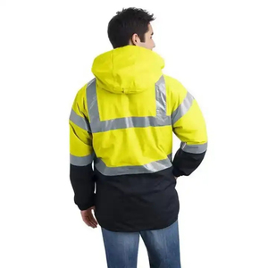 Veste de sécurité réfléchissante à manches longues personnalisable pour hommes, professionnelle, coquille souple extérieure haute visibilité personnalisée OEM - Product Image 5