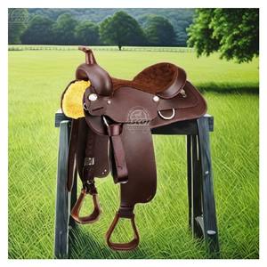 Venta al por mayor Western Leather Saddle Stock Sillín para caballo Hecho a mano accesorios Premium negro - Product Image 4