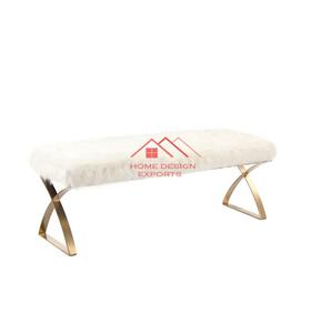 Fournisseur en gros de banc à cadre en métal doré de meubles de mariage et de décoration intérieure - Product Image 6