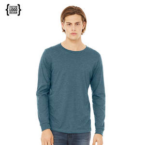 T-shirts à manches longues en coton de haute qualité pour hommes, poids lourd, col rond, manches longues, hauts de sport, manches longues - Product Image 1
