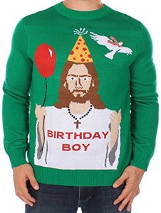 Pulls de Noël moches pour hommes Tipsy Elves – Pulls festifs colorés, amusants et hilarants en acrylique respirant, lavables en machine, toutes tailles - Product Image 1