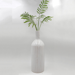 Modern Elegant Design White Ceramic <b>Vase</b> <b>Set</b> Textured Floor <b>Vase</b> Duo - Product Image 1