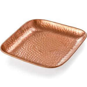 Plateau de service rond en métal martelé argenté brillant pour transporter des verres à thé, plateau design décoratif élégant pour l'affichage de parfum - Product Image 6