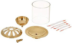 Calidad Superior Latón chapado en oro Bakhoor Oud Quemador Tuerca Servidor Base de vidrio Soporte de diseñador Servin Metal Religioso Navidad Amor - Product Image 2