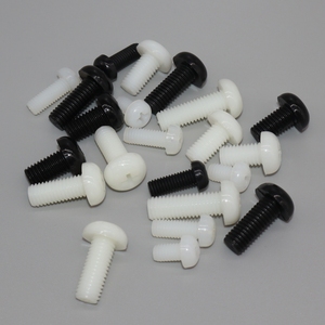 Nylon PA66 White and Black M2 - M12 DIN 7985 Plastic Round Head <strong>Screws</strong> and Bolts - Product Image 5
