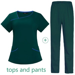 Uniformes de enfermería transpirables de color sólido para mujer, ropa de trabajo de enfermera de clínica de mascotas elástica, uniformes de hospital finos de médico - Product Image 2