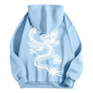 Personnalisé Brodé Dragon Hoodies Surdimensionné À Manches Courtes Pull Streetwear pour Hommes et Femmes Hip Hop Mode Coupe Ample - Product Image 3