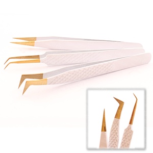 La pointe incurvée permet un placement parfait des faux cils en acier inoxydable multi-pointe extension de cils pince à épiler - Product Image 4