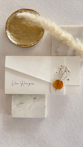 Emballage cadeau pour bon de réduction, enveloppe en papier de coton fait main avec sceau et cartes de vœux pour mariage, anniversaire et affaires - Product Image 5