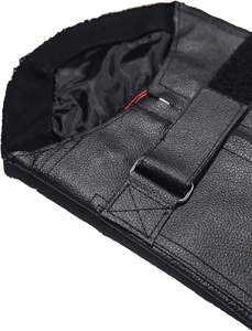 Cubierta de cuero para las piernas, medio CHAPS, cremallera y velcro, polaina corta, se mantiene forrado, calentadores de piernas a prueba de viento, concho ajustable y flecos - Product Image 6