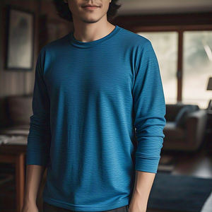 OEM manches longues T-Shirt hommes vêtements de sport léger été T-Shirt hommes 100% coton polyester respirant T-Shirt hommes - Product Image 2