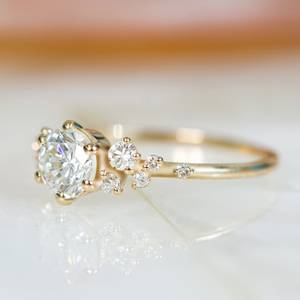 Diamant pour femme Bague en diamant bijoux cvd Bague solitaire de créateur en or - Product Image 6