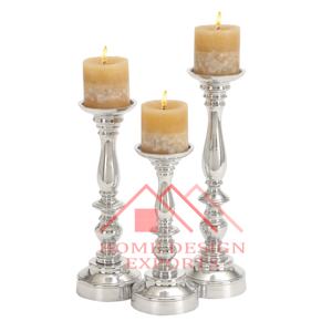 Traditional Design Metal Polished Set 3 <b>Candle</b> Pillar Holder Customized Size HOMEinc. Home Wedding Decorations 2024 Latest Home - Product Image 4
