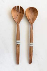 ช้อนตักสลัดไม้สำหรับตกแต่งทำมือช้อนตักสลัดด้ามจับทำจากเรซินขัดเงาใช้ในบ้านห้องครัวและร้านอาหาร - Product Image 5