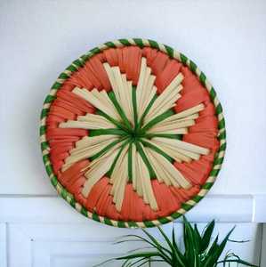 Vente chaude Décorateurs Pour La Maison Rotin Plateau Mur Art Cintre Vintage Osier Panier Suspendu Salon Tissé Mur Herbe De Noël - Product Image 4