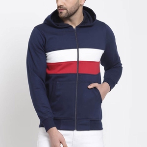 Sudaderas con Capucha Casuales de Alta Calidad para Hombre, con Cierre, Mangas Largas, Bolsillos, Color Sólido, Teñido Liso, Precios de Invierno, Básicas, Mezcla de Algodón - Product Image 1
