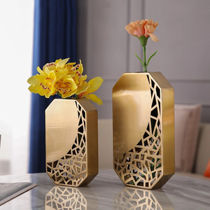 แจกันดอกไม้แจกันโลหะสีทองหรูหราทันสมัยทันสมัยขายดีสำหรับตกแต่งบ้าน - Product Image 1