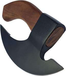 Handmade Custom High Carbon Steel Pizza <b>Axe</b> Medieval-Style Pizza Cutter Slicer Fine Leather Sheath Wood Handle Industrial Grade - Product Image 5