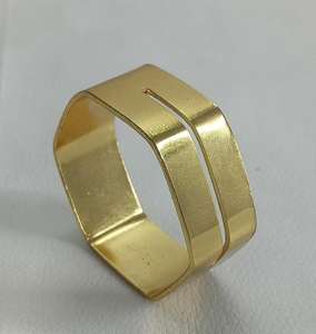 Martelé en laiton Table à manger rond de serviette porte-serviettes en métal doré pour les mariages noël Restaurant Design tissu serviette en papier - Product Image 3