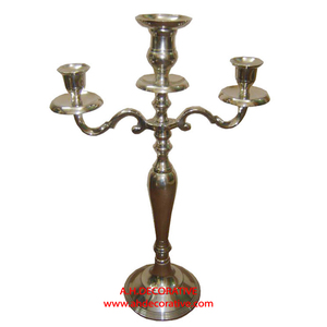 Bougeoir en métal coulé en aluminium de couleur argent de Style nordique meilleure vente candélabres faits à la main en métal pour décorations - Product Image 1