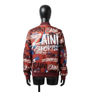 Chaquetas de Satén de Lujo para Mujer, Tela Suave y Sedosa, Estampado Gráfico Rojo, Azul y Negro con Logotipo Personalizado por Transferencia de Calor - Product Image 2