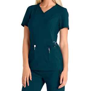 2025 moda nuevo estilo poliéster rayón Spandex uniformes conjuntos venta al por Mayor Médico Hospital enfermería Scrubs Doctor uniforme - Product Image 3