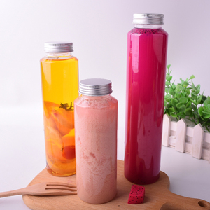Muestra gratis al por mayor redondo vacío claro jugo bebida 350ml 500ml 600ml anillo tirar latas de plástico - Product Image 1