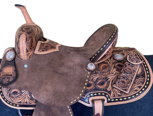 Juego de Sillín de Cuero Genuino de Alta Calidad Personalizado para Caballo, Tipo Barril, con Billetes Traseros para Equitación - Product Image 3