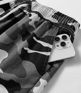 Estos cómodos pantalones cortos Cargo para hombre, pantalones cortos casuales de algodón con cintura elástica, pantalones cortos de trabajo con cordón, pantalones cortos elásticos clásicos grandes y altos - Product Image 3