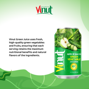 Caliente 330ml Bebida de jugo de vegetales verdes OEM ODM Fábrica hecha en Vietnam Puré Ingredientes NFC - Product Image 4