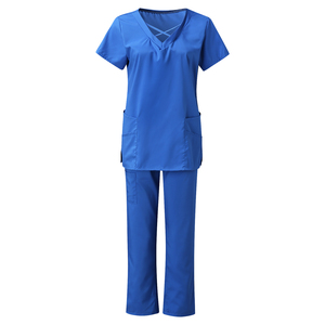 Nuevo diseño de manga corta uniforme de enfermera Unisex cuello en V médico uniforme mejor Hospital Scrub uniformes conjuntos - Product Image 6