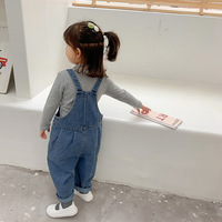 Combinaisons décontractées coréennes pour enfants en bas âge, garçons et filles, en denim et coton, sans manches, respirantes, 0-24 mois