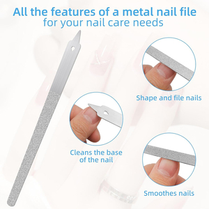 Chất Lượng Hàng Đầu Làm Móng Tay Móng Tay Tập Tin Đầy Đủ Kim Loại Thép 6.1 Inch Thép Không Gỉ Không Thấm Nước Móng Tay Tập Tin Cho Vẻ Đẹp - Product Image 3