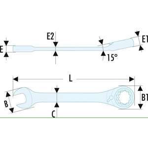 Clé à cliquet combinée métrique Facom - Product Image 2