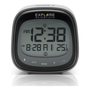 Reloj de Mesa Inteligente Explore Scientific RDC3006, Multifunción, Radiocontrolado, con Alarma, Negro y Gris - Product Image 1