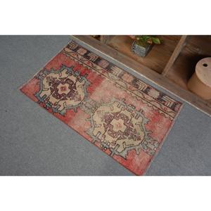 2x3,4 ft Rug, Turkish Vintage Rug, <b>Red</b> <b>Wool</b> Rug - Product Image 4